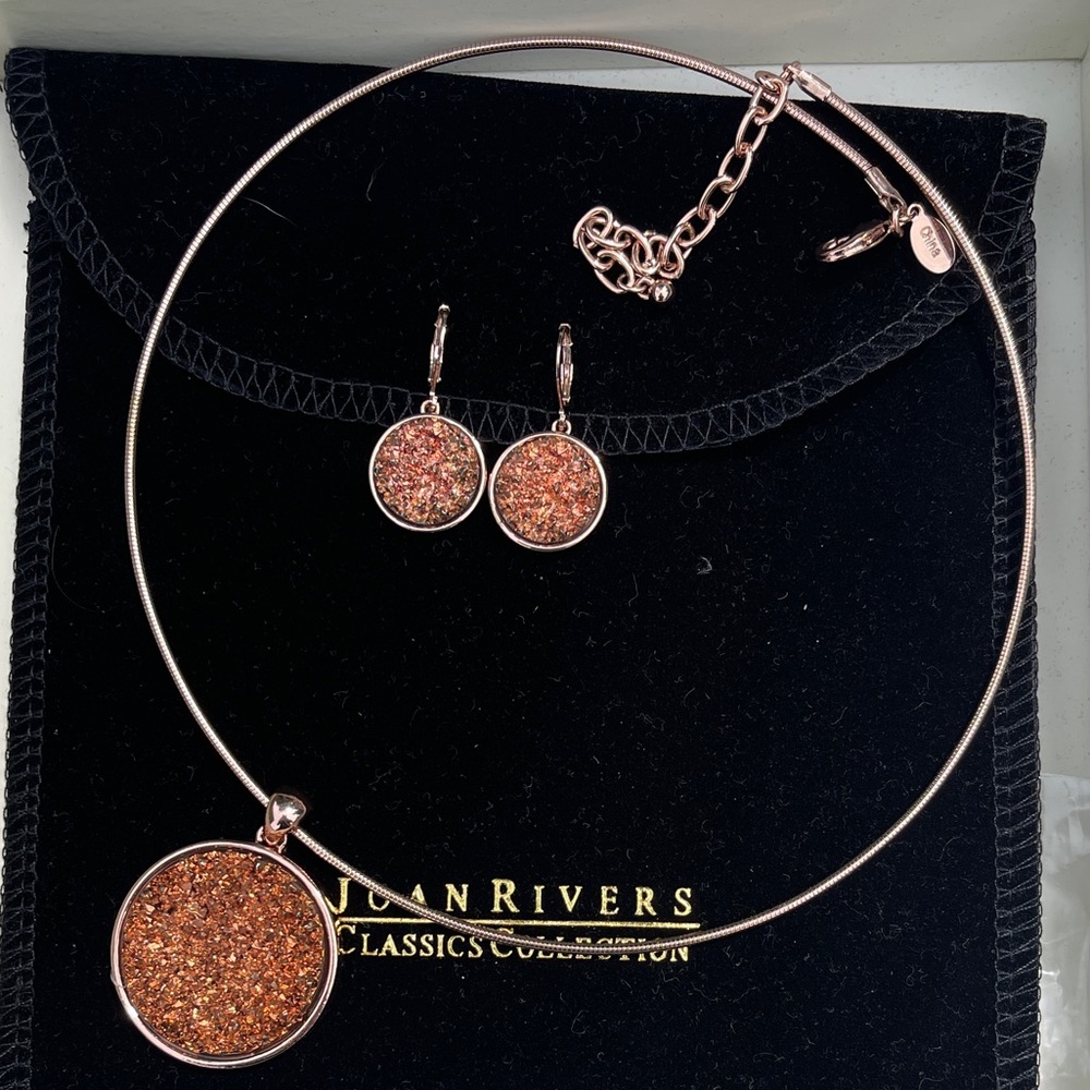 Joan Rivers Rose Gold Plated, rose colored rock, Classics Collection Jewelry